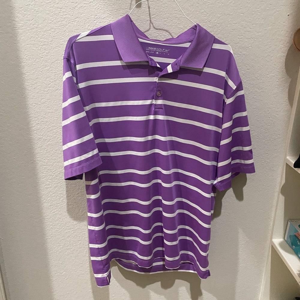 Nike golf polo purple and white xl